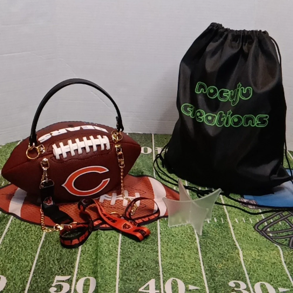 CHICAGO BEARS LIMITED EDITION HANDMADE Football Purse (GOOOOO BEARS) 🏈 - Picture 7 of 17